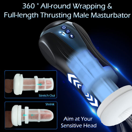 Automatic Thrusting Male Masturbator Sex Toy, MXUXEN Pocket Pussy with Realistic Sleeve Blowjob Stroker Masturbators with 7 Thrusting 7 Vibrating Modes, Adult Sex Toys & Games for Men Pleasure